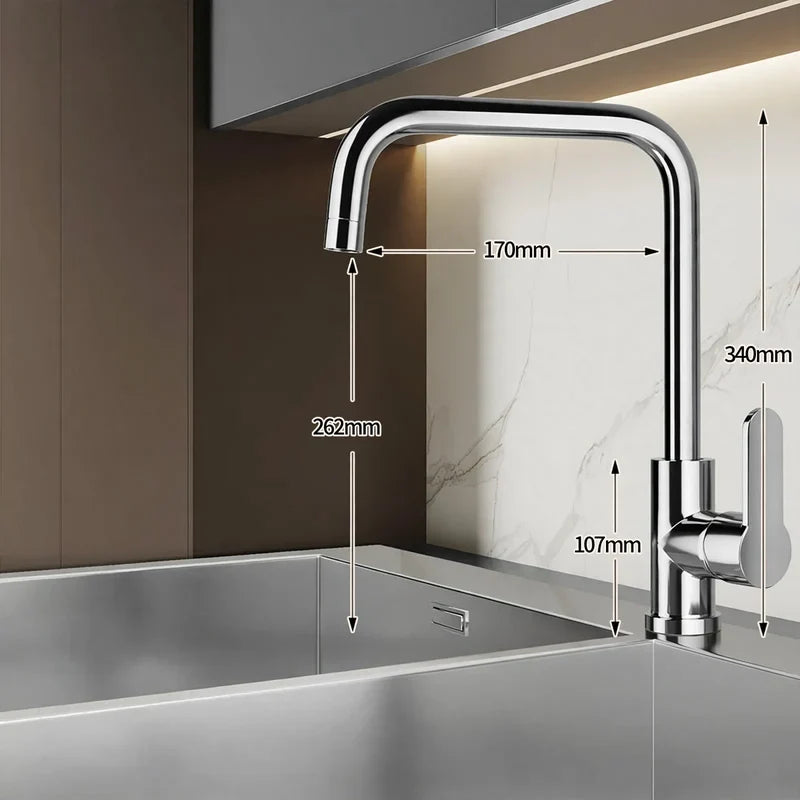 Kitchen Faucet High-Arc Ceramic Valve Rust-Resistant Finish