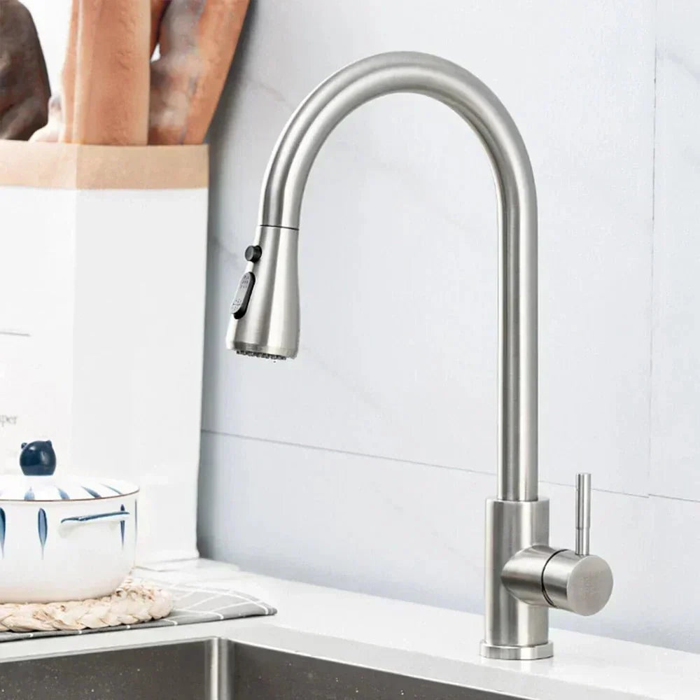 Kitchen Faucet High-Arc Pull-Out Spout Large Pot Clearance