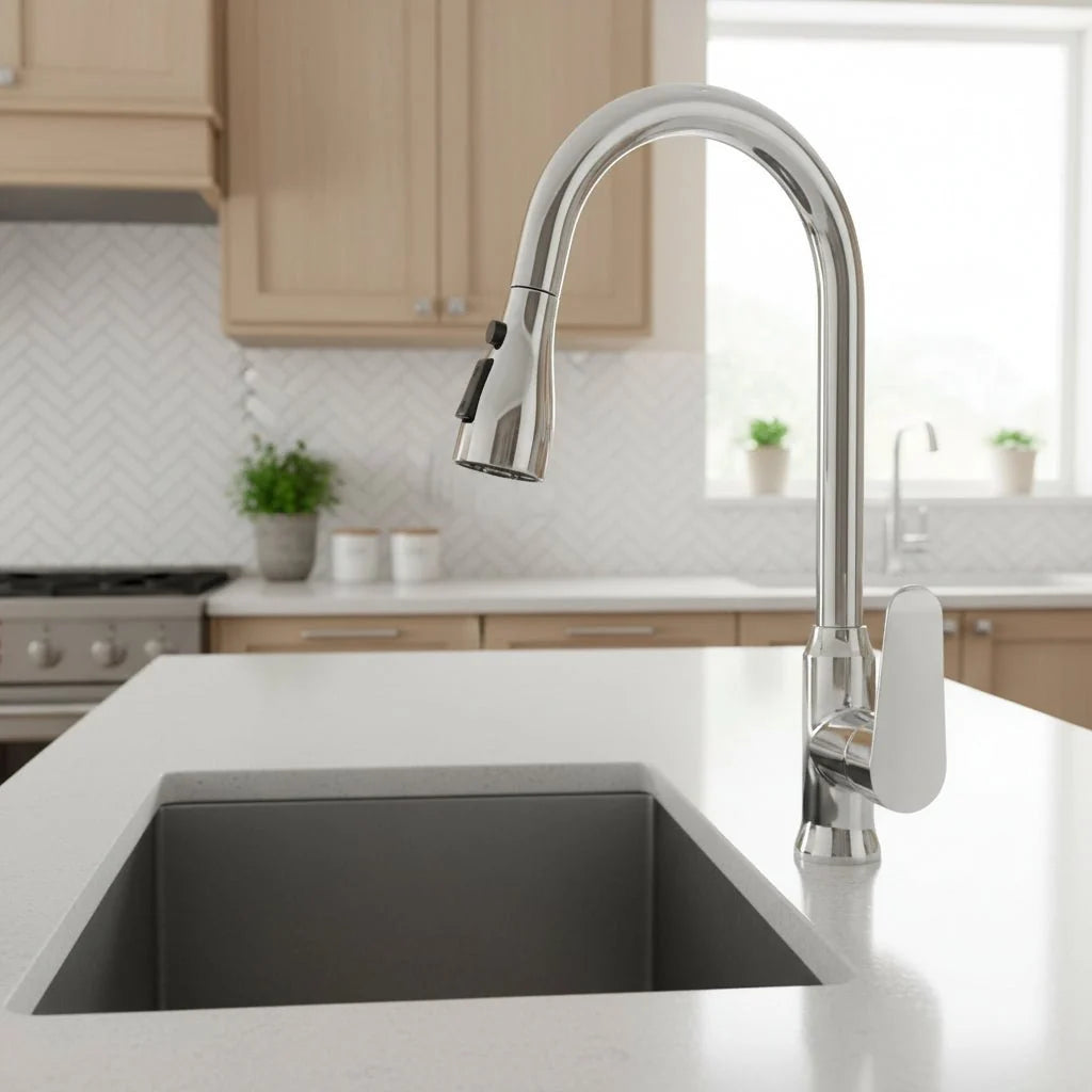 Kitchen Faucet Pull-Out Spray Head 360° Swivel Spout