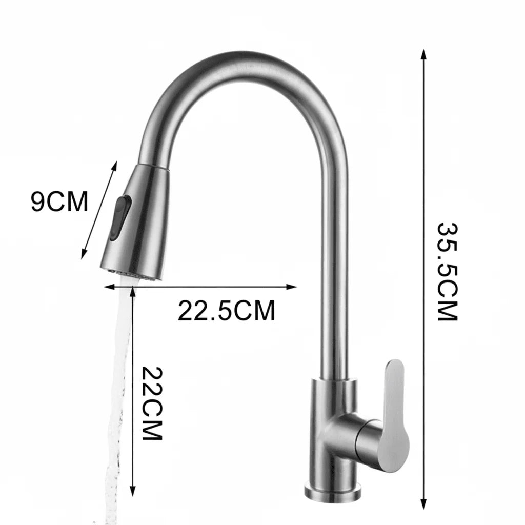 Kitchen Faucet Pull-Out Spray Head 360° Swivel Spout