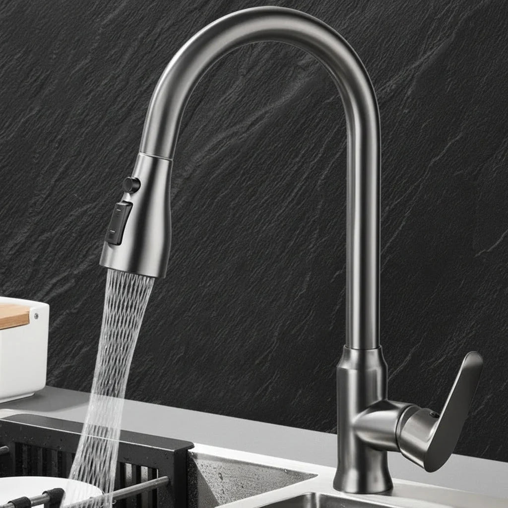 Kitchen Faucet Pull-Out Spray Head 360° Swivel Spout