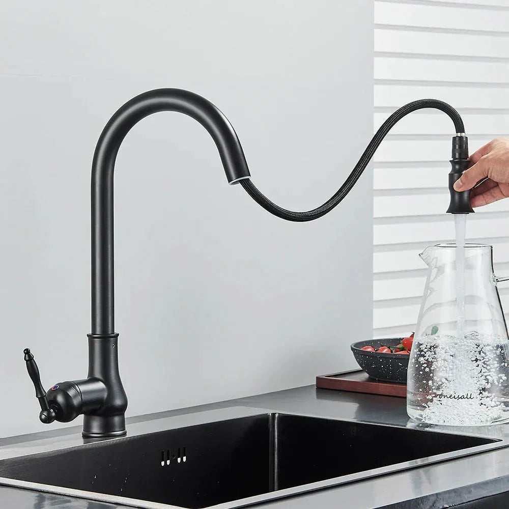 Kitchen Faucet Pull-Out Spray Head Solid Brass