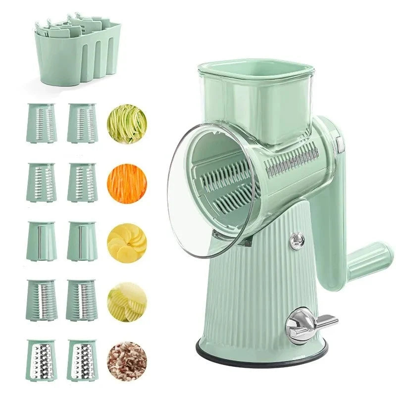 Kitchen Grater Enclosed Push-Down Design Built-In Food Catcher