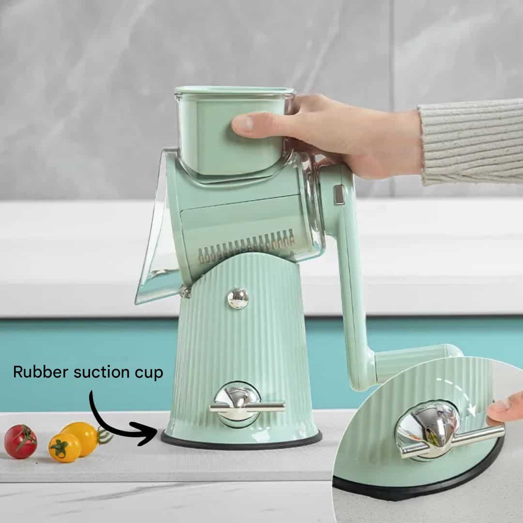 Kitchen Grater Enclosed Push-Down Design Built-In Food Catcher