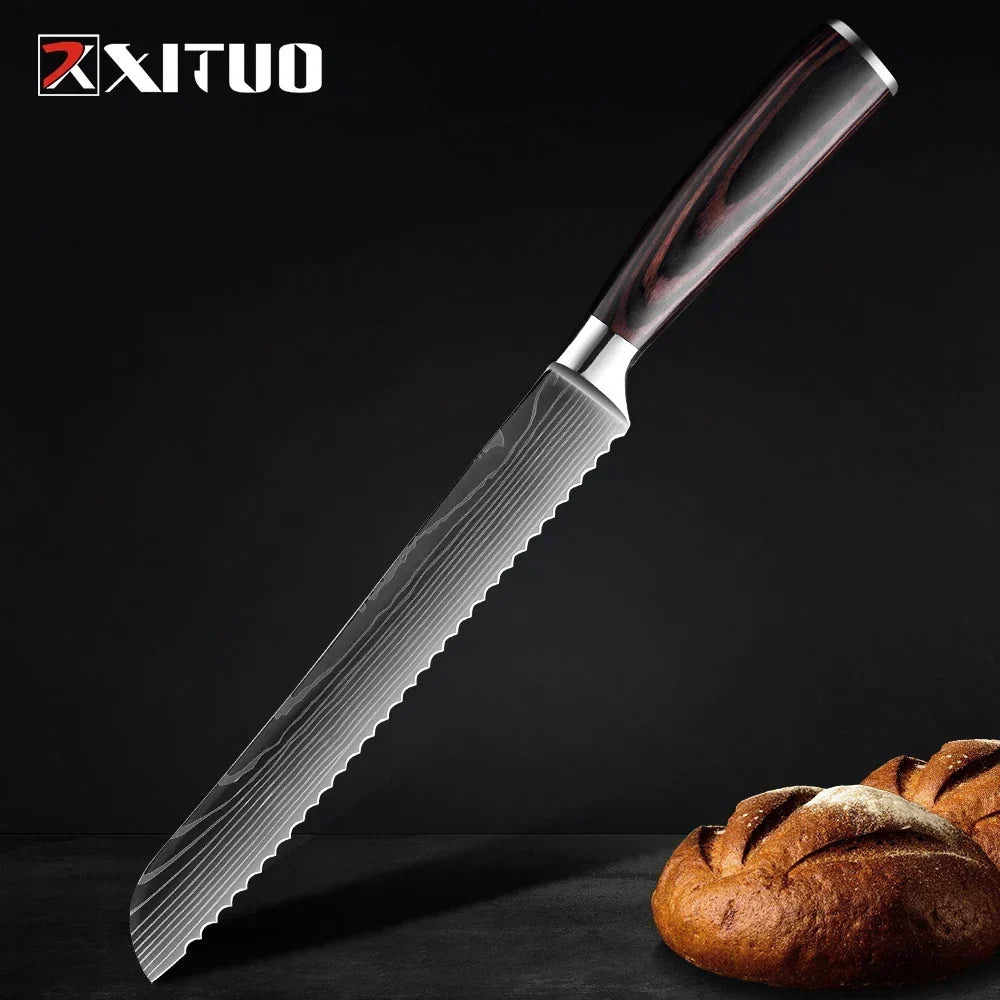 Kitchen Knives Forged Stainless Steel Non-Slip Wood Handles