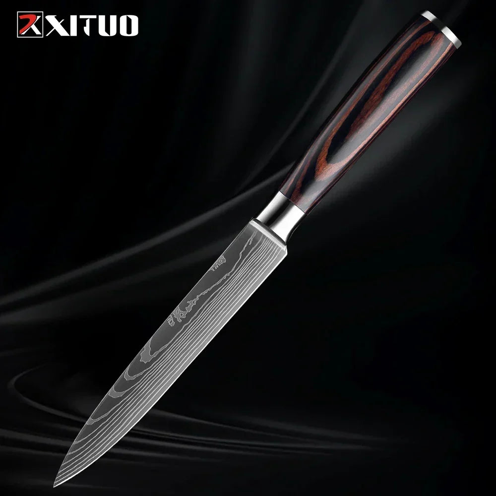 Kitchen Knives Forged Stainless Steel Non-Slip Wood Handles