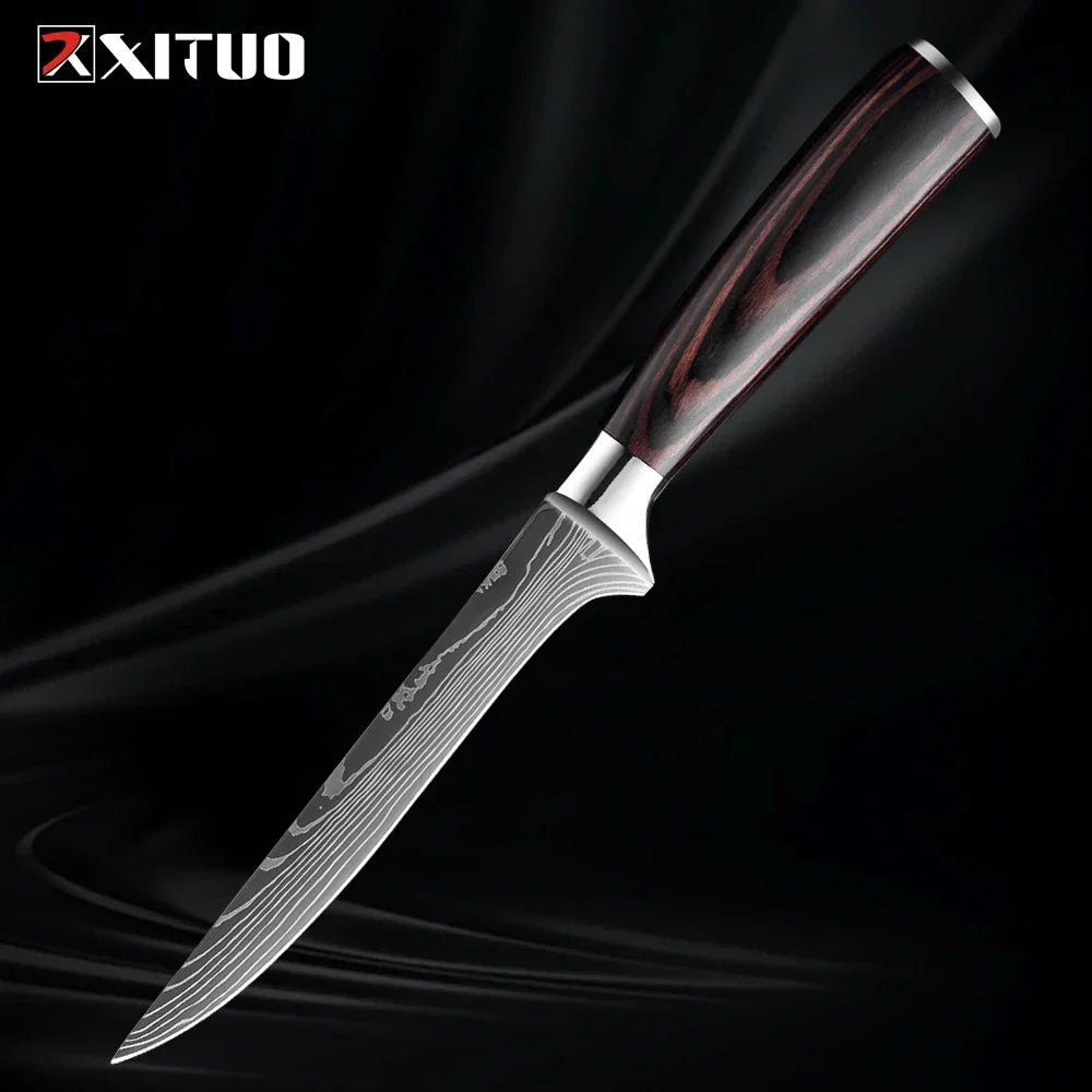Kitchen Knives Forged Stainless Steel Non-Slip Wood Handles