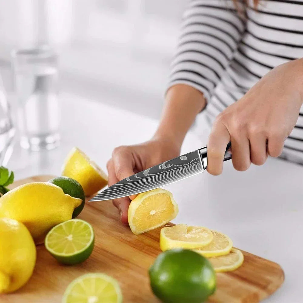 Kitchen Knives Forged Stainless Steel Non-Slip Wood Handles
