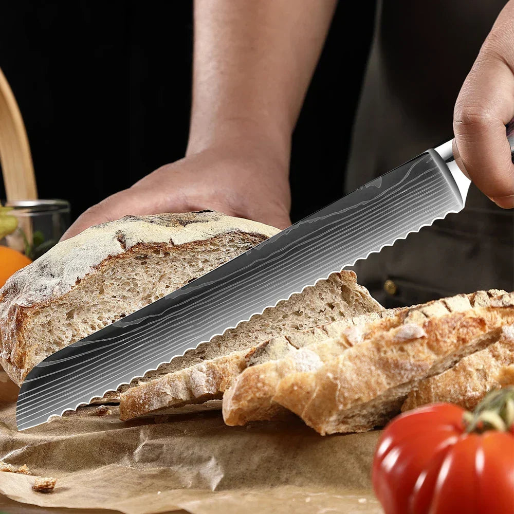 Kitchen Knives Forged Stainless Steel Non-Slip Wood Handles