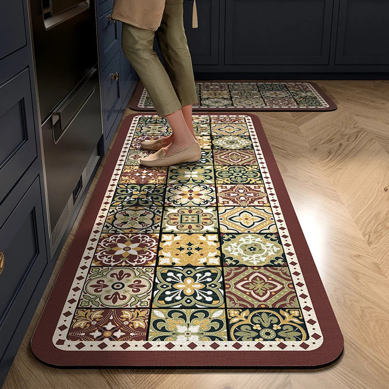 Kitchen Mat Cushioned Anti-Fatigue Non-Slip Wipe-Clean Surface