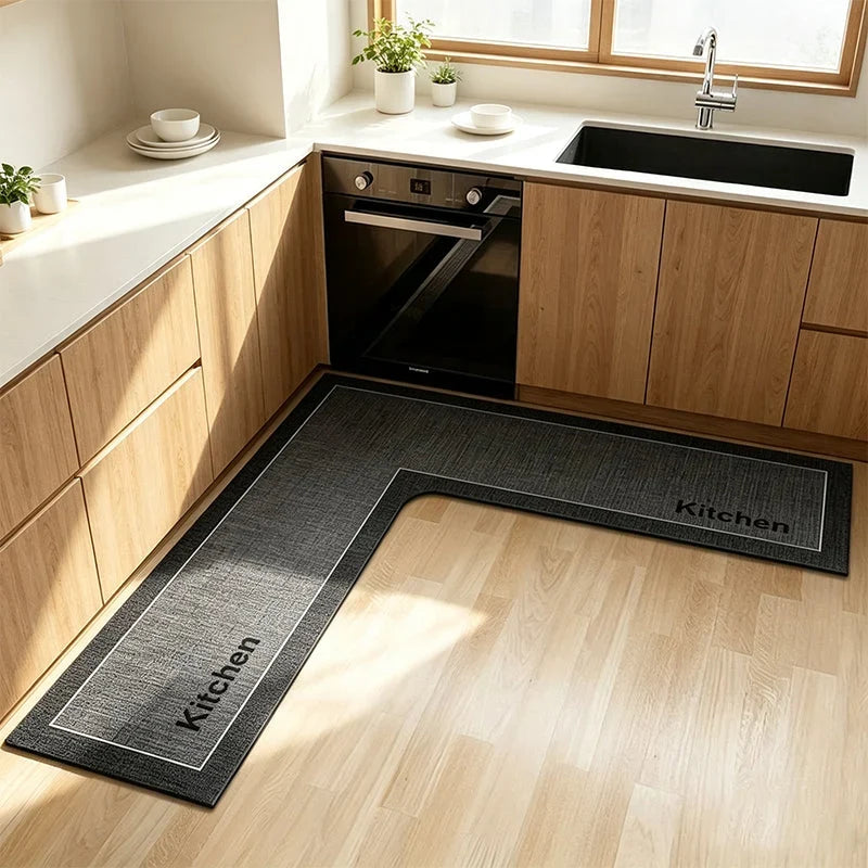 Kitchen Mat L-Shaped Diatomite Quick-Dry Non-Slip