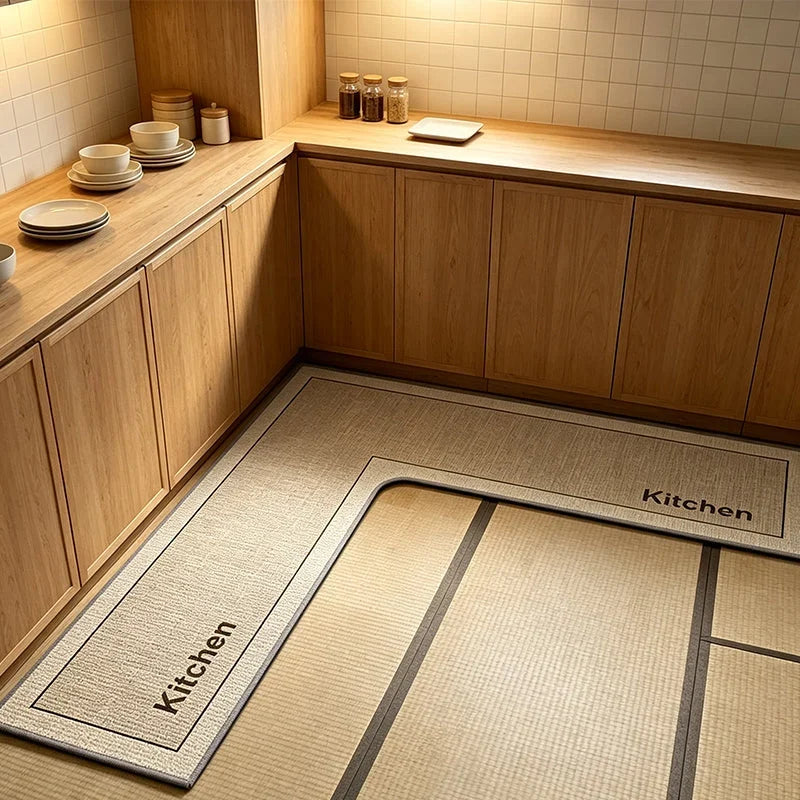 Kitchen Mat L-Shaped Diatomite Quick-Dry Non-Slip
