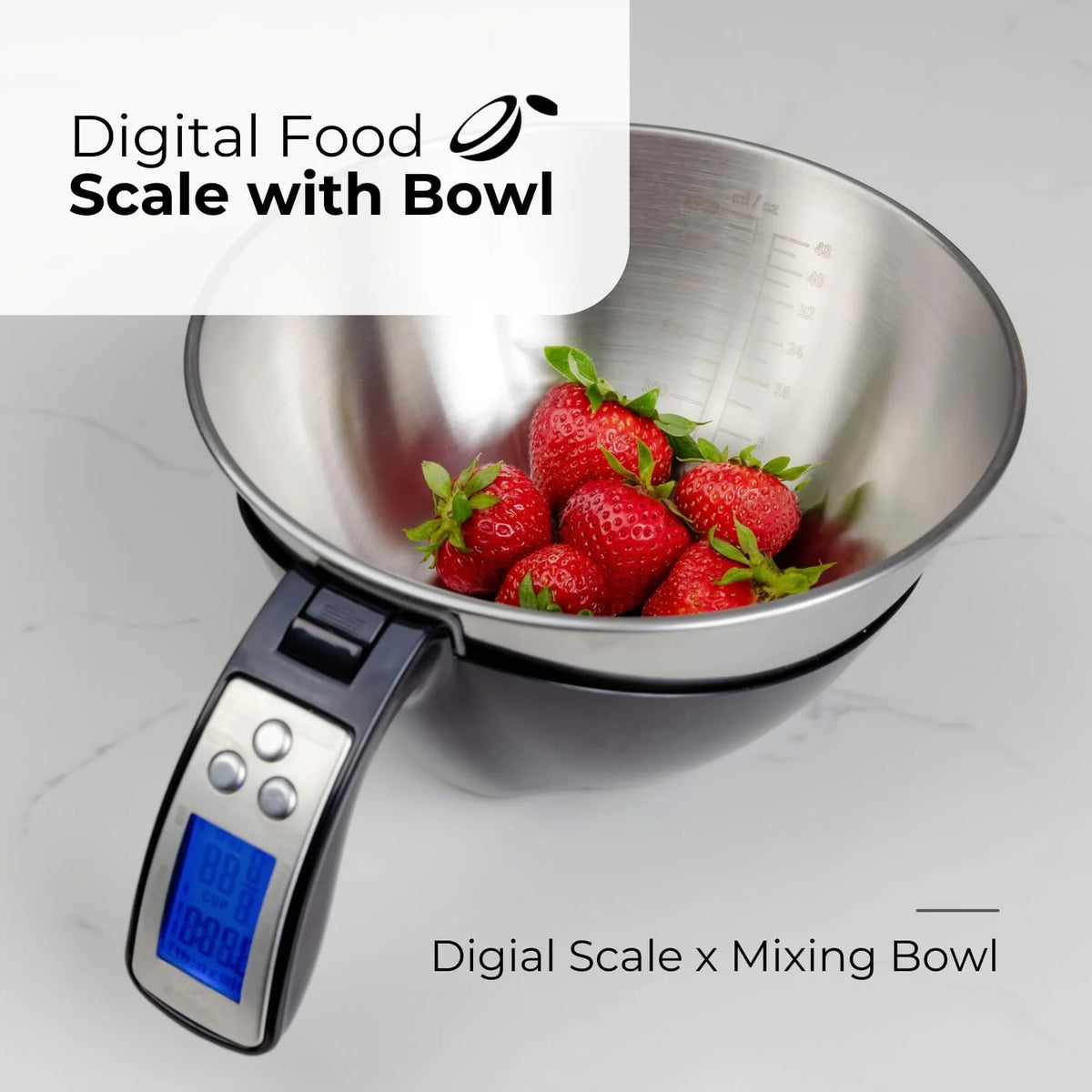 Kitchen Scale Removable Stainless Steel Bowl Backlit Display