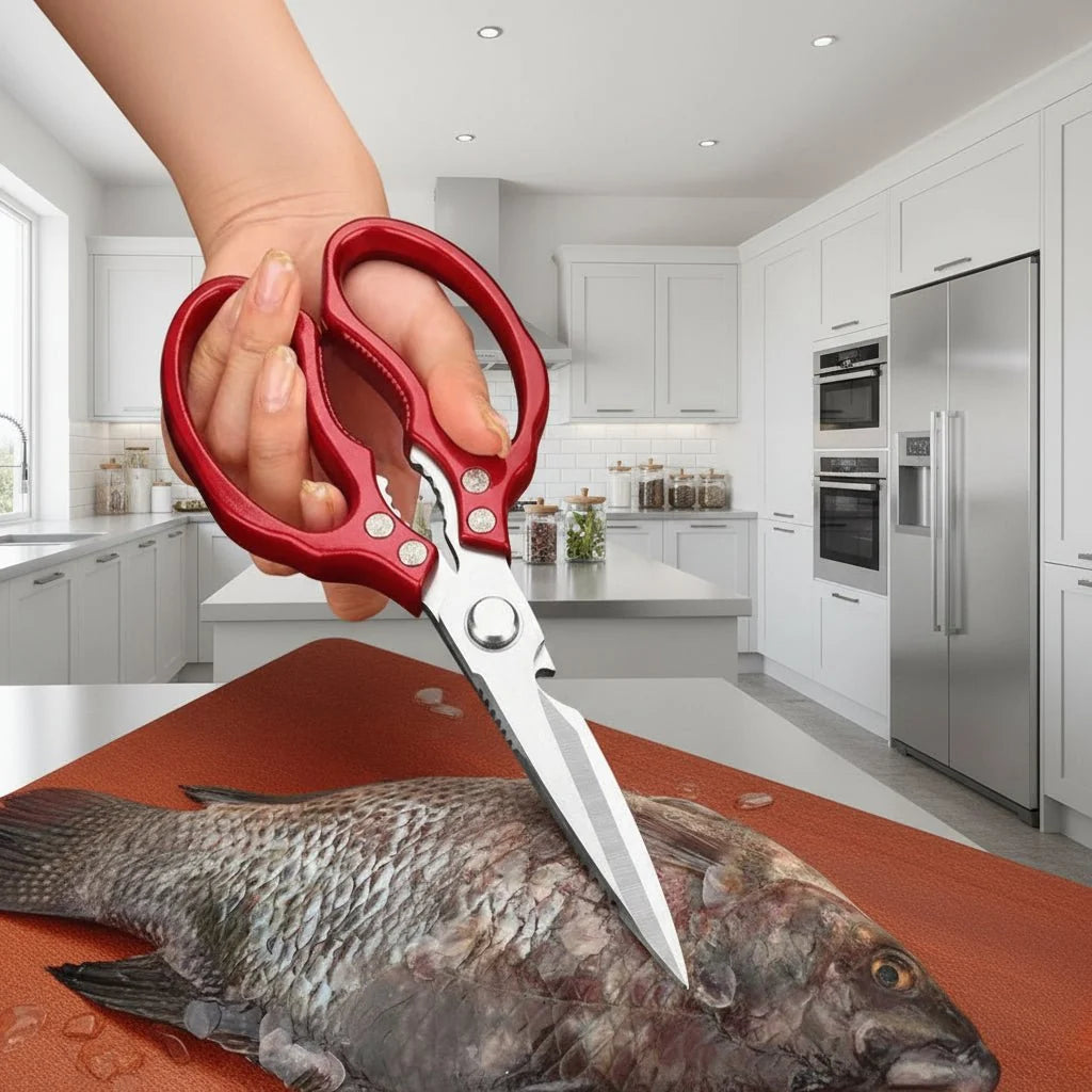 Kitchen Scissors Stainless Steel Ergonomic Handle, Multi-Purpose Cutting