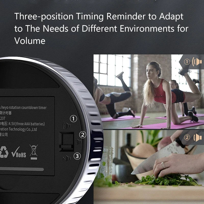 Kitchen Timer Rotating Bezel LED Display Magnetic Back