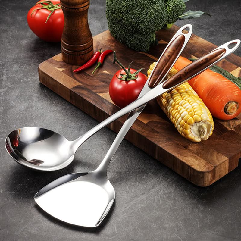 Kitchen Utensil Set Stainless Steel Non-Slip Handles Dishwasher-Safe