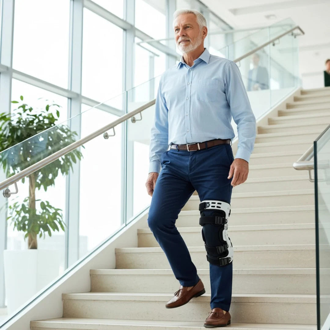 Knee Brace Lightweight Low-Profile Universal Fit for Left or Right Knee