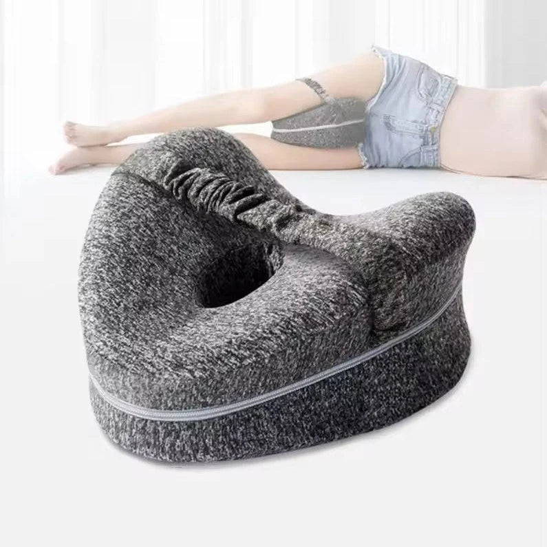 Knee Pillow Memory Foam Contoured Hollow Center & Adjustable Strap
