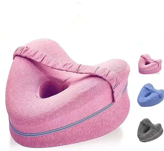 Knee Pillow Memory Foam Contoured Hollow Center & Adjustable Strap