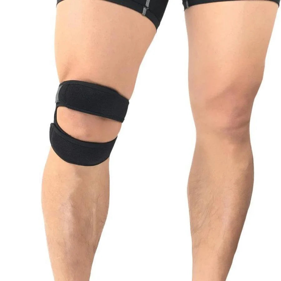 Knee Support Band Dual Adjustable Straps Silicone Compression Pads
