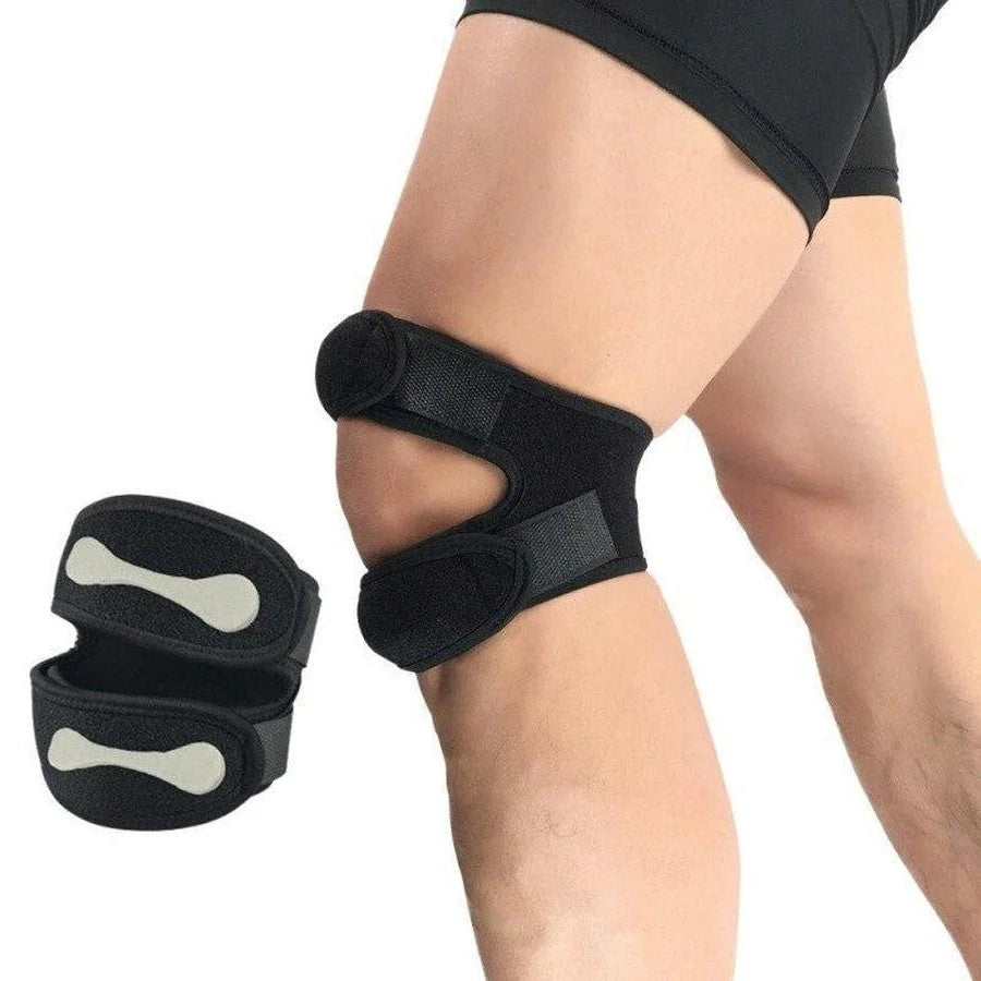 Knee Support Band Dual Adjustable Straps Silicone Compression Pads