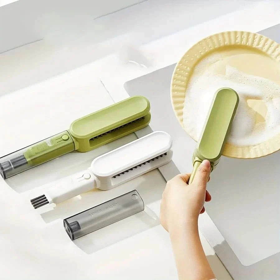 Knife Cleaning Brush Double-Sided Nylon Bristles Magnetic Guide