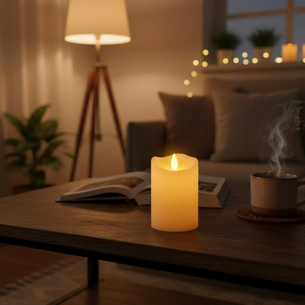 LED Candles Battery-Operated Flickering Flameless Wavy Melted Edge