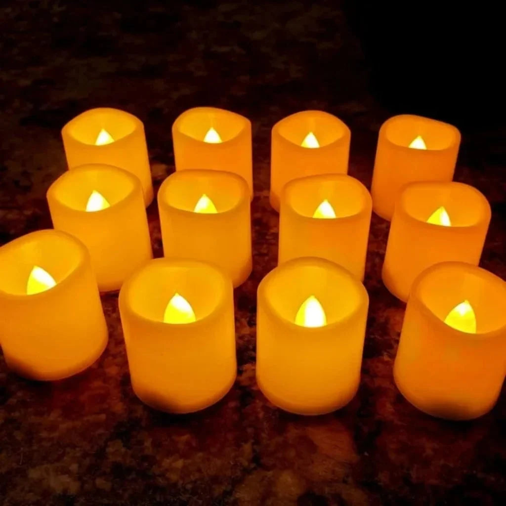 LED Candles Battery-Operated Flickering Flameless Wavy Melted Edge