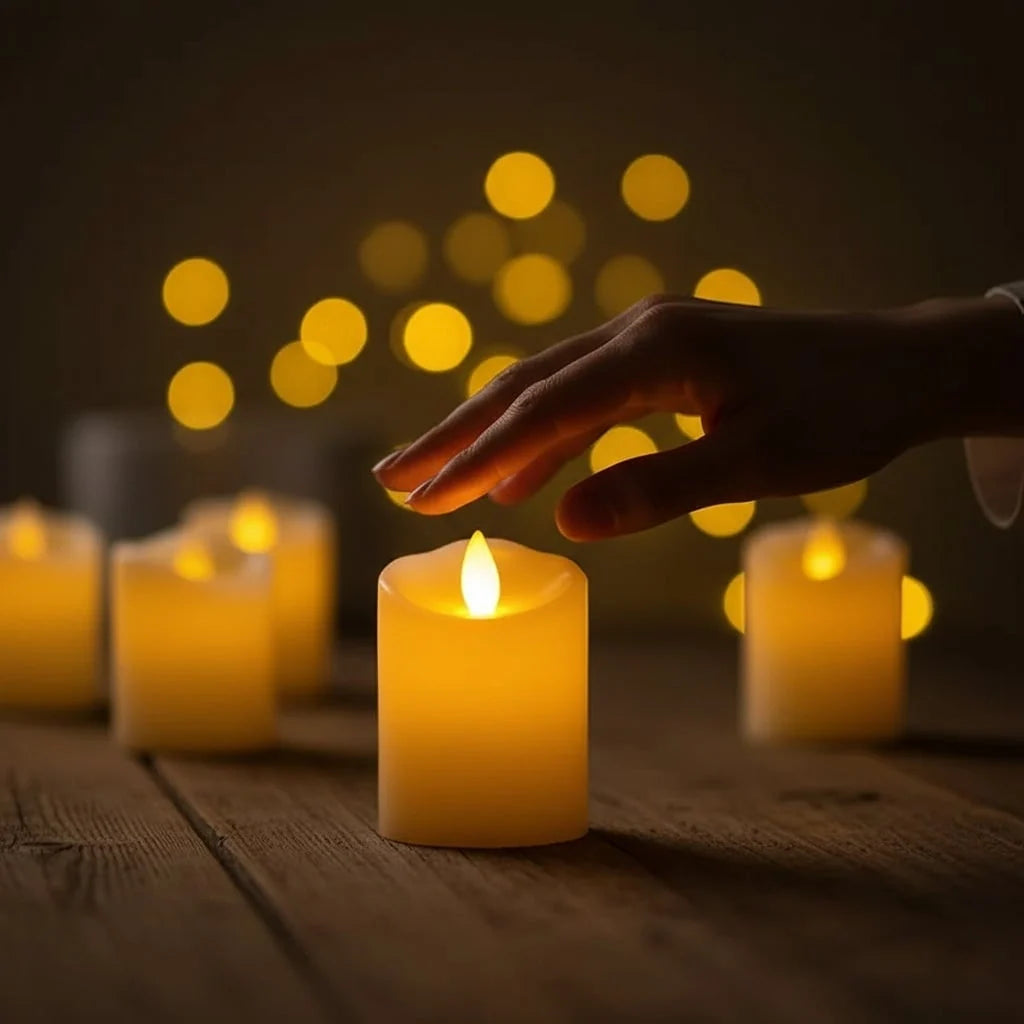 LED Candles Battery-Operated Flickering Flameless Wavy Melted Edge
