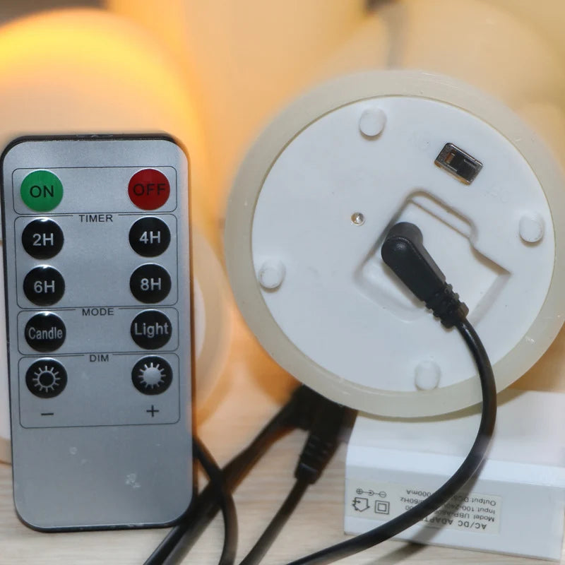 LED Candles Real Wax Flickering Rechargeable Remote Control