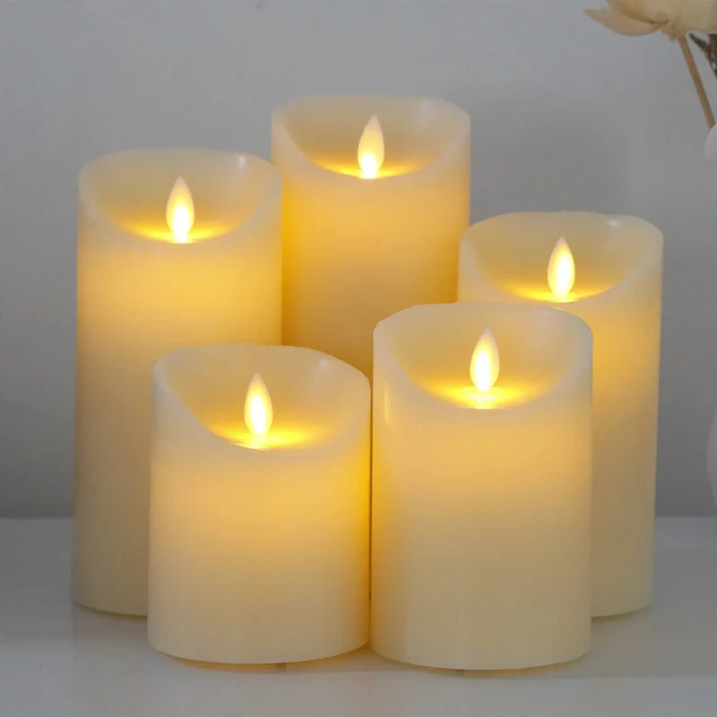LED Candles Real Wax Flickering Rechargeable Remote Control