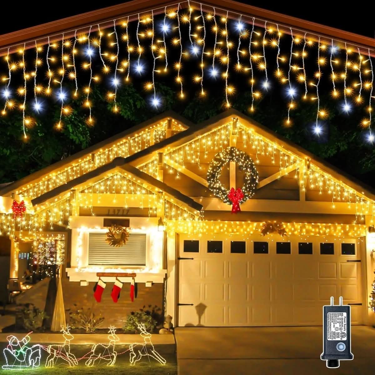 LED Curtain Lights Weather-Resistant 96 Bright White LEDs