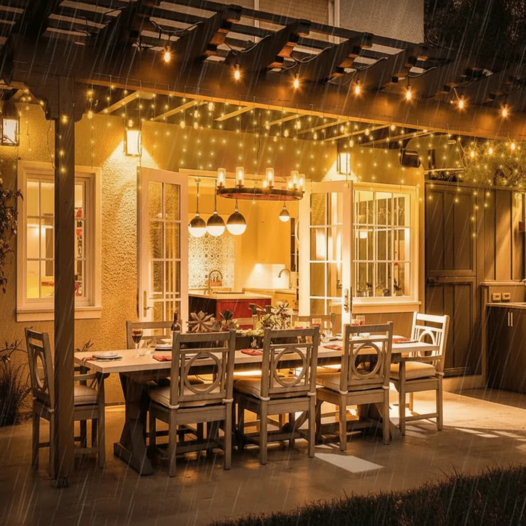 LED Curtain Lights Weather-Resistant 96 Bright White LEDs