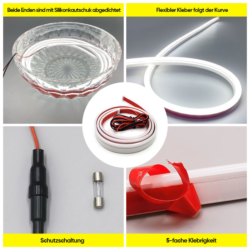 LED Headlight Strips Flexible Silicone Waterproof 12V
