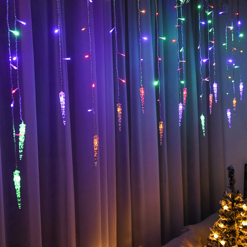 LED Light Curtain Remote-Controlled Winter Designs