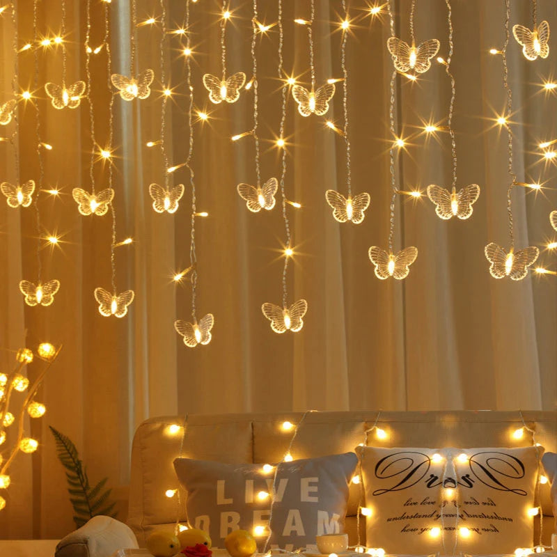 LED Light Curtain Remote-Controlled Winter Designs