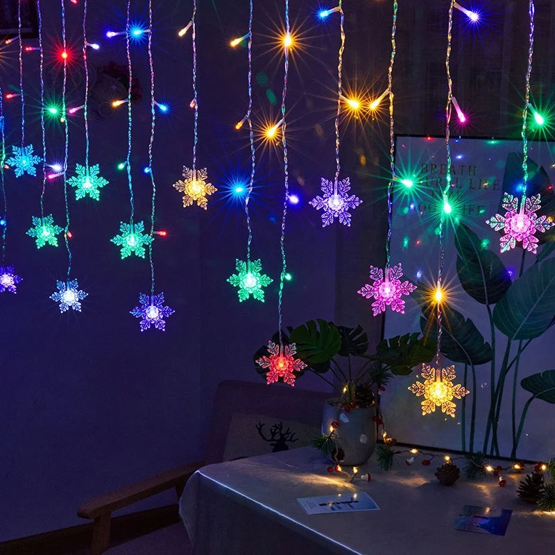 LED Light Curtain Remote-Controlled Winter Designs