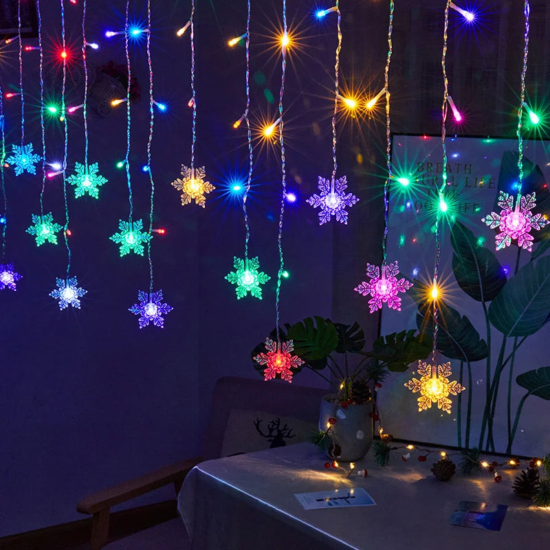LED Light Curtain Remote-Controlled Winter Designs