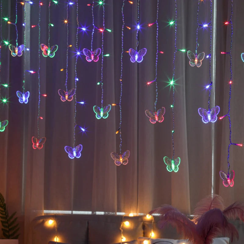 LED Light Curtain Remote-Controlled Winter Designs