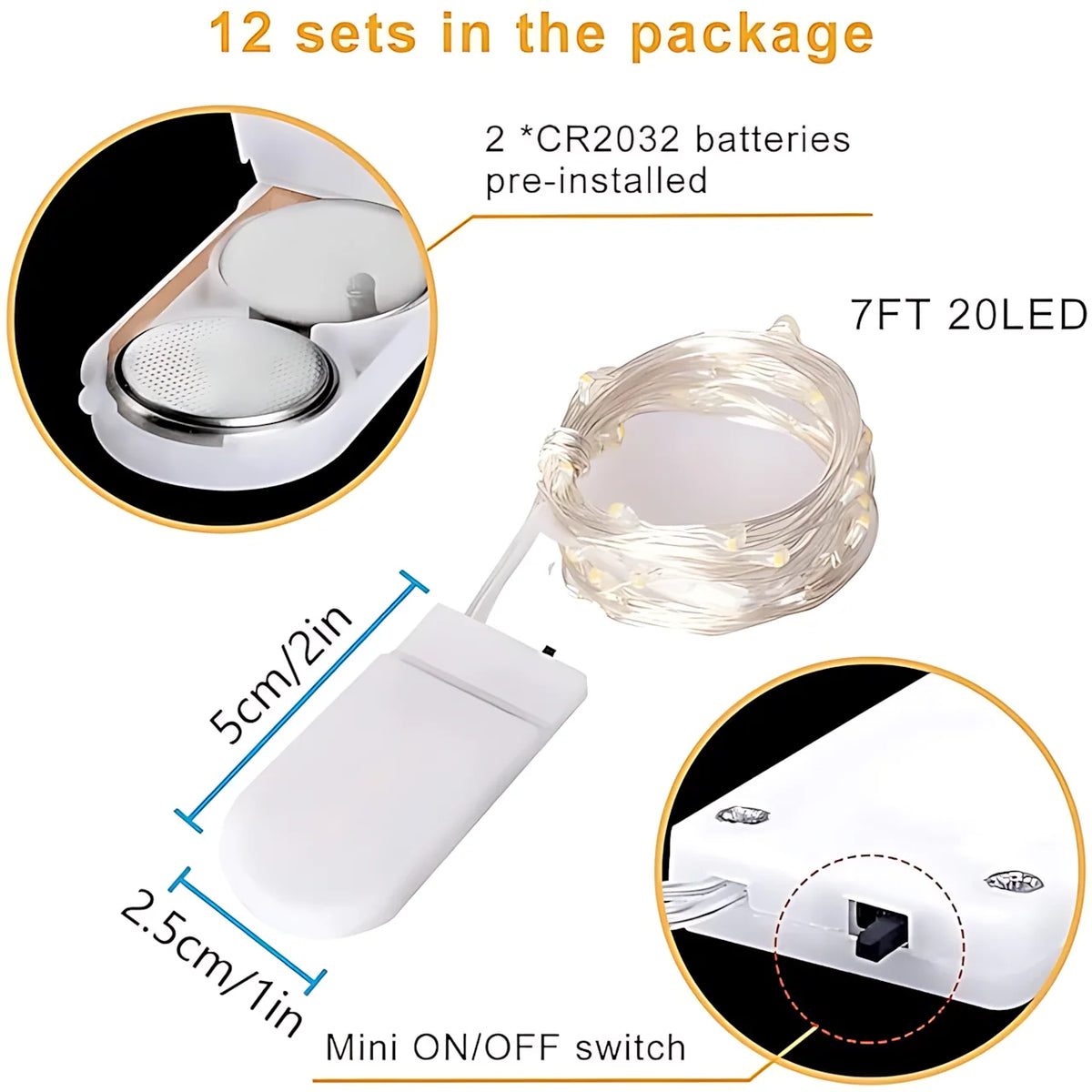 LED String Lights Flexible Wire Waterproof 100-Strand Set
