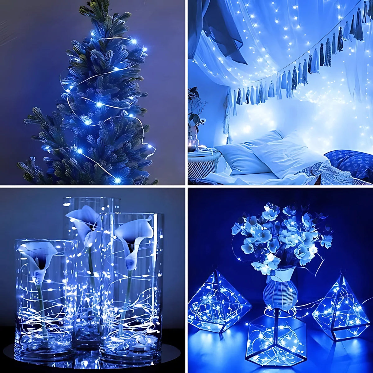 LED String Lights Flexible Wire Waterproof 100-Strand Set