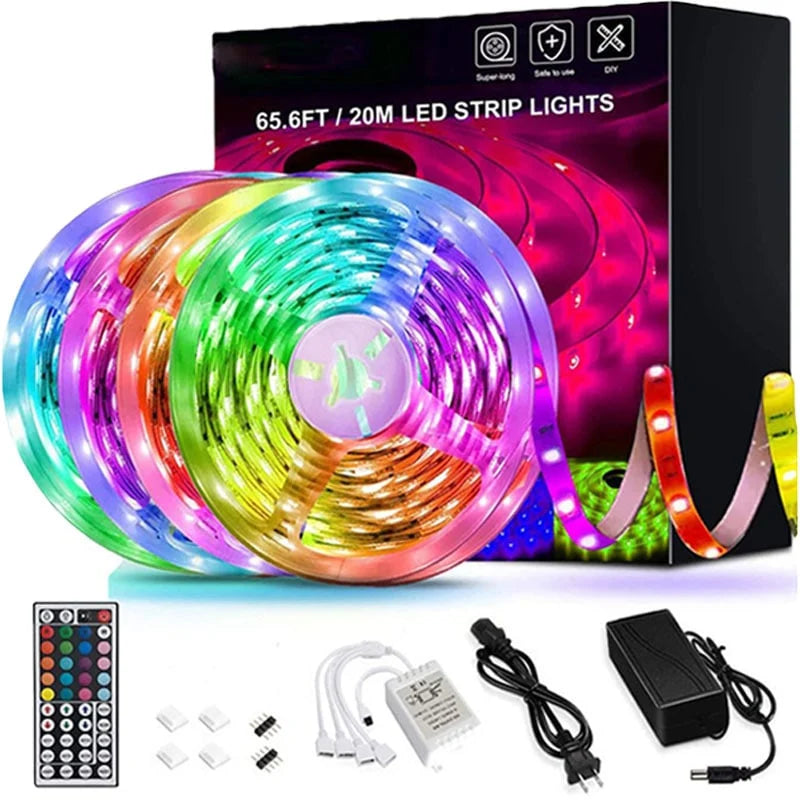 LED Strip Lights RGB Color-Changing Cuttable With Remote Control