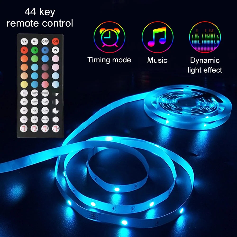 LED Strip Lights RGB Color-Changing Cuttable With Remote Control