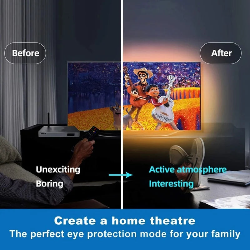 LED Strip Lights RGB Color-Changing Cuttable With Remote Control