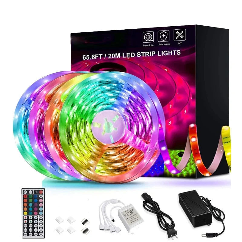 LED Strip Lights RGB Color-Changing Cuttable With Remote Control