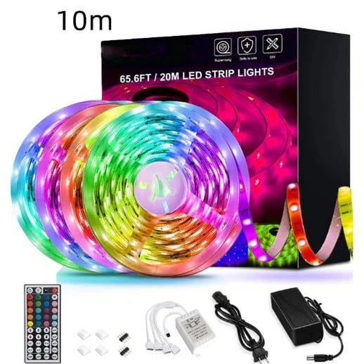 LED Strip Lights RGB Color-Changing Cuttable With Remote Control