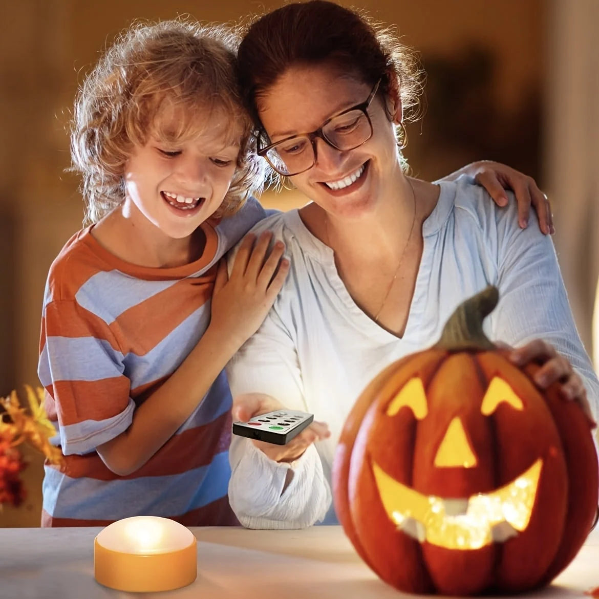LED Tea Lights Remote Control Flickering & Steady Modes