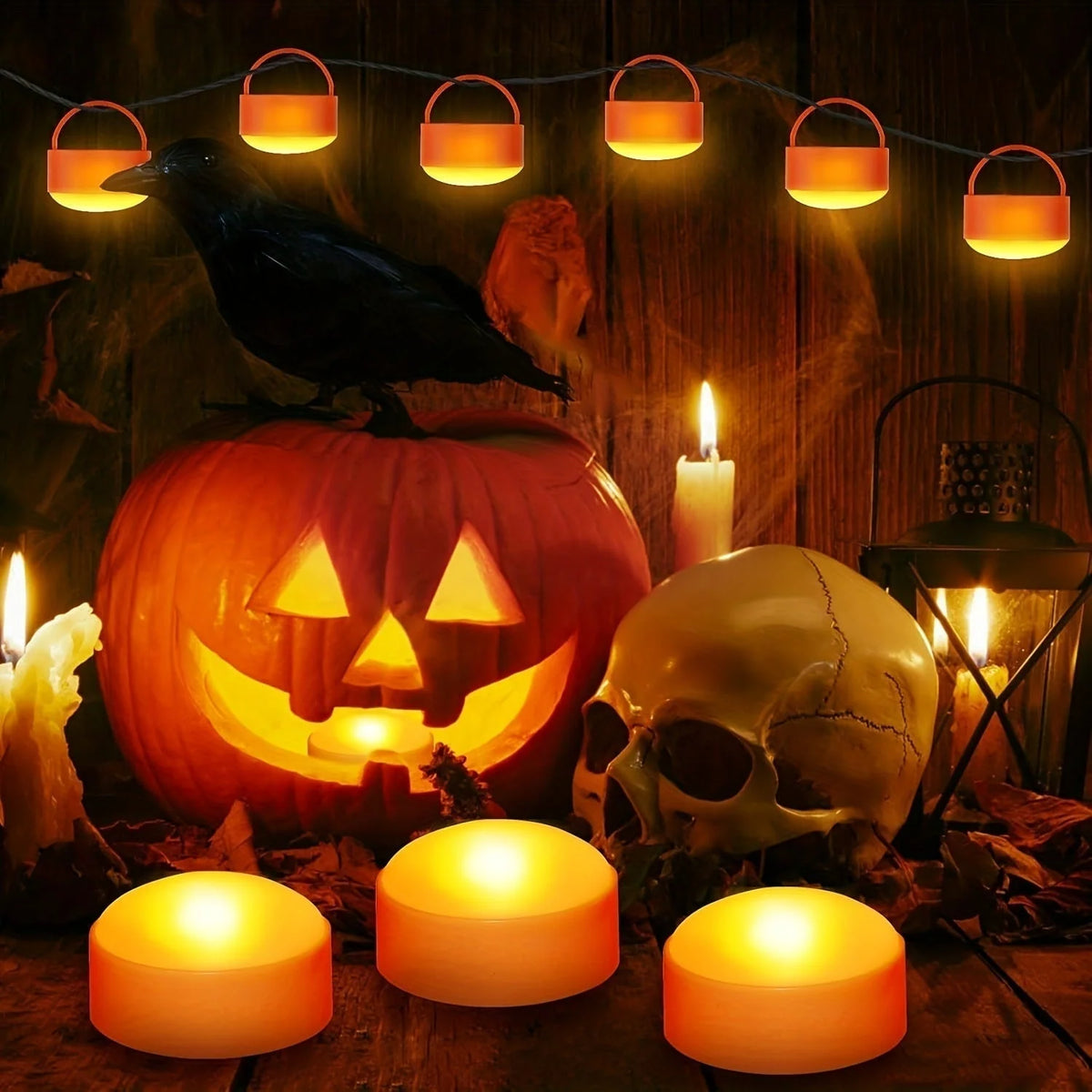 LED Tea Lights Remote Control Flickering & Steady Modes