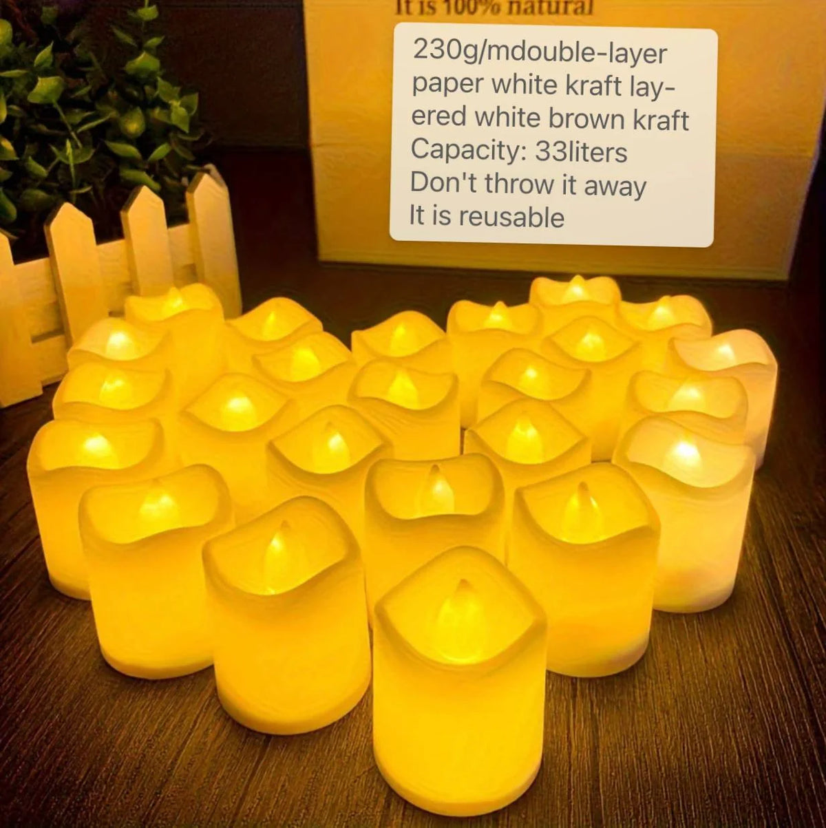 LED Tealight Candles Battery-Operated Realistic Flicker Flame-Free