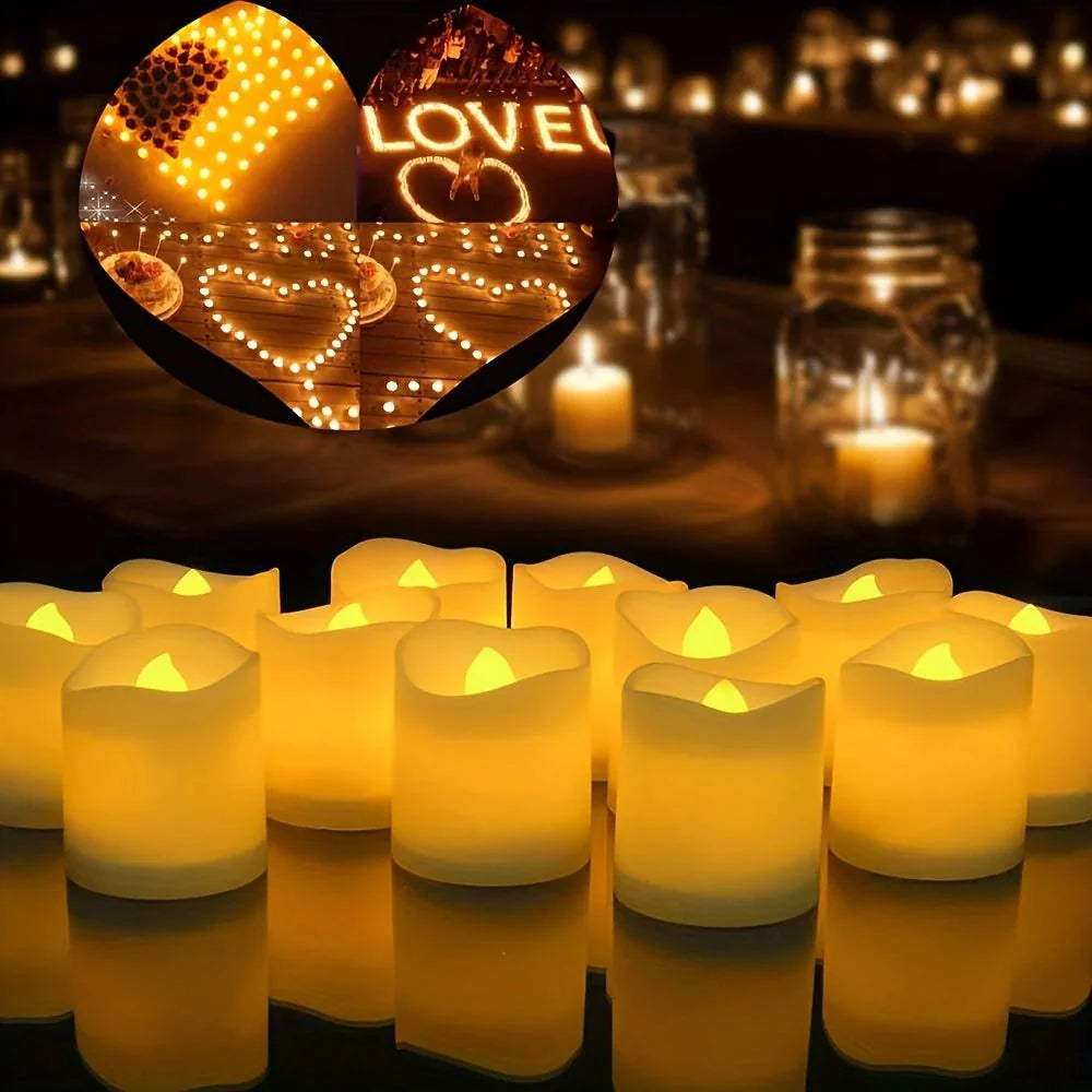 LED Tealight Candles Battery-Operated Realistic Flicker Flame-Free